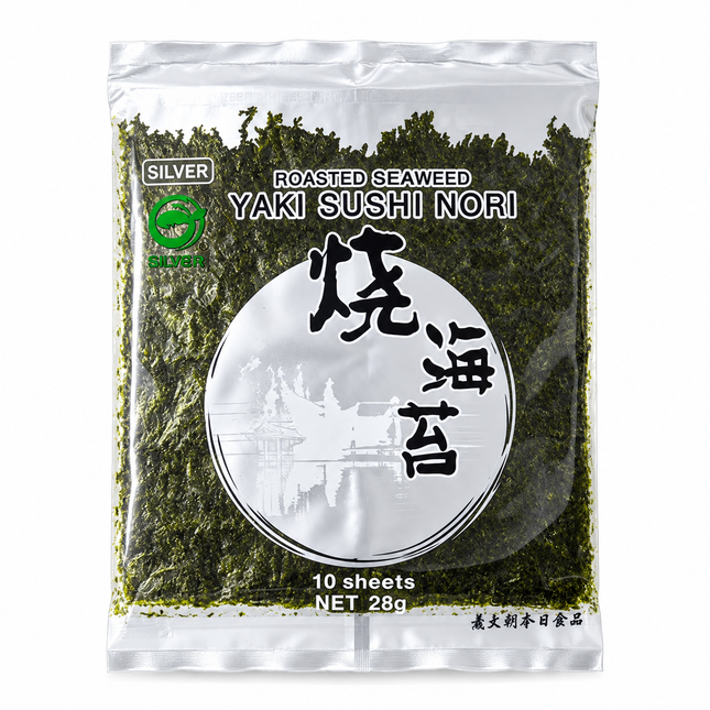 Alghe Nori Tostate per Sushi Silver – 10 Fogli, 28 g